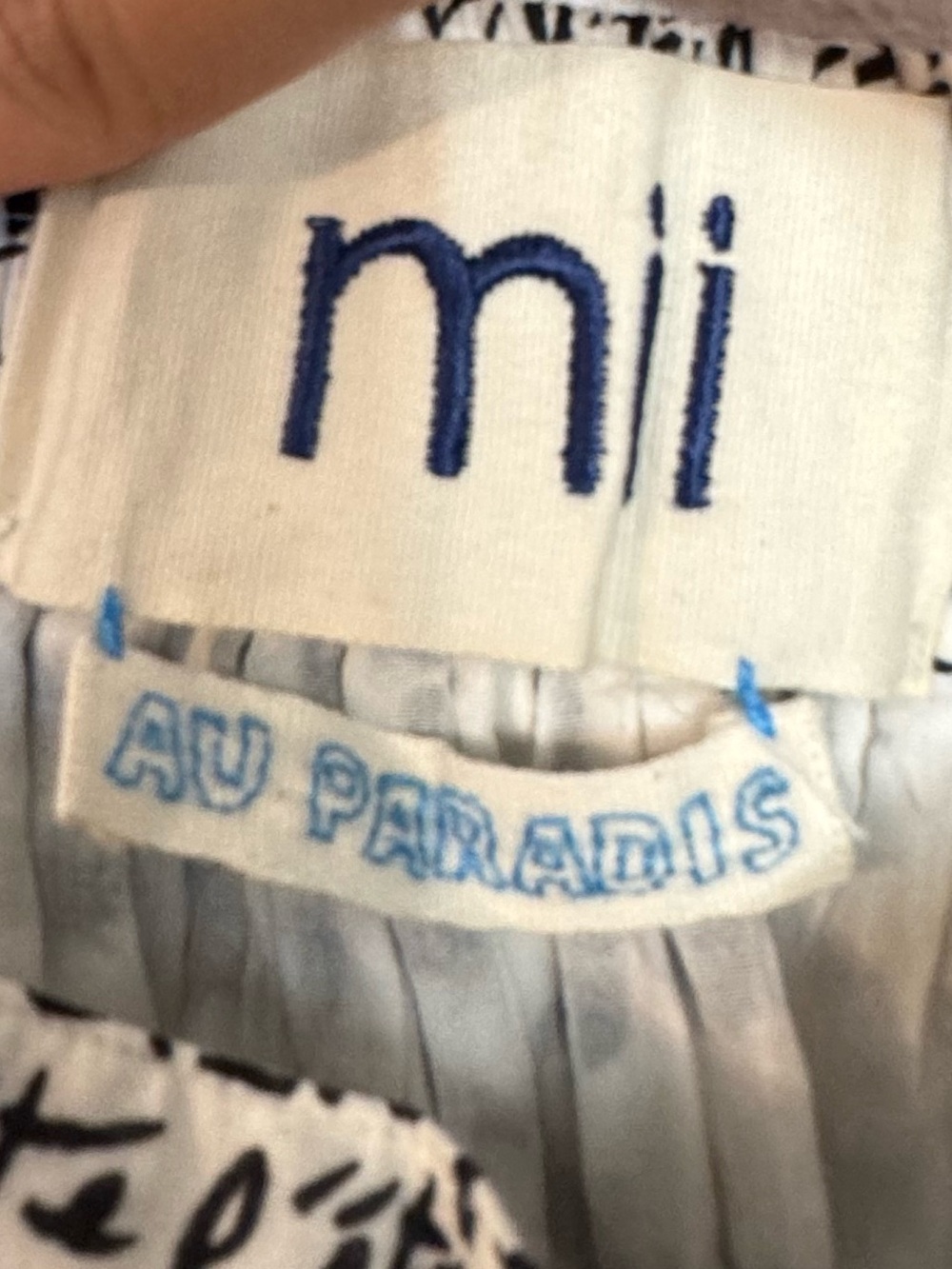Mii Collection Poplin Black & White Script Maxi Skirt with Elastic Waist Small - Picture 7 of 9